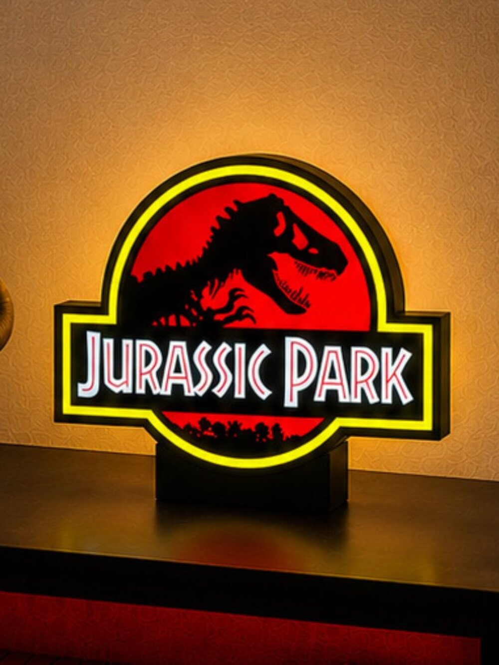 Jurassic Park LED Wall Light Sign | Wall Mount or Freestanding Movie Decor